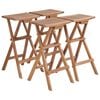 vidaXL Bancos de bar dobr&aacute;veis 4 pcs madeira de teca maci&ccedil;a