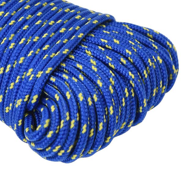 vidaXL Corda de barco 4 mm 50 m polipropileno azul