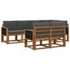 vidaXL Conjunto de Sof&aacute;s para Exterior 7 pcs Natural e Antracite