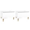 vidaXL Mesas de apoio 2 pcs 50x46x35cm deriv. madeira branco brilhante