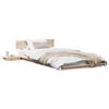 vidaXL Estrutura da Cama com cabeceira Castanho 90 x 200 cm madeira