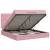 vidaXL Cama ottoman com colch&atilde;o com cabeceira Rosa 140 x 190 cm Veludo