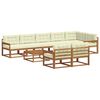 vidaXL Conjunto de Sof&aacute;s para Exterior 9 pcs Natural e Creme