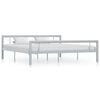 vidaXL Estrutura de cama 180x200 cm metal cinzento e branco