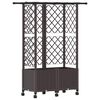 vidaXL Cama Elevada com Treli&ccedil;a e Telhado Castanho 124 x 40 x 142 cm