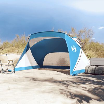 vidaXL Tenda de praia 274x178x170/148 cm poliéster 185T azul-ciano