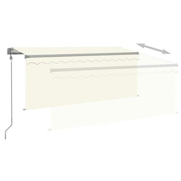 vidaXL Toldo retr&aacute;til autom&aacute;tico com estore 3x2,5 m cor creme