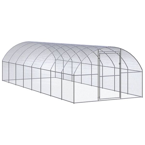 vidaXL Galinheiro de exterior 3x8x2 m aço galvanizado