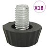 vidaXL P&eacute;s para m&oacute;veis ajust&aacute;veis M8 18 pcs preto