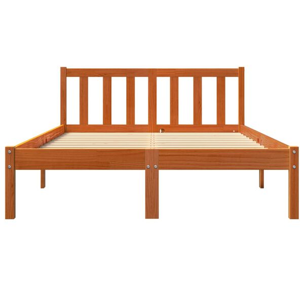 vidaXL Cama sem colch&atilde;o 120x190 cm madeira pinho maci&ccedil;a castanho-mel