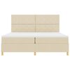 vidaXL Cama Box com colch&atilde;o com cabeceira Creme 200 x 200 cm tecido