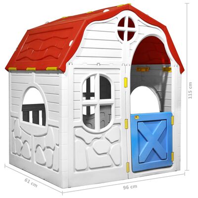 vidaXL Casa de brincar infantil dobrável com porta e janelas de abrir