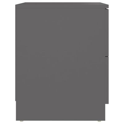 vidaXL Mesa de cabeceira 40x40x50 cm contraplacado cinzento