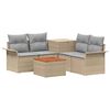 vidaXL Conjunto de Sof&aacute;s 6 unid. 4 lugar Bege e Cinza Claro