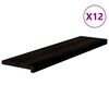 vidaXL Tapetes de escada 12 pcs 100x30x2 cm carvalho castanho-preto