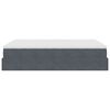 vidaXL Estrutura de cama otomana com colch&atilde;o 140x190cm cinzento escuro