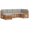 vidaXL Conjunto de Sof&aacute; Sectional 6 pcs Cinza Natural e Claro