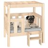 vidaXL Cama para c&atilde;es 65,5x50,5x70 cm madeira de pinho maci&ccedil;a