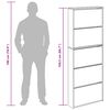 vidaXL Sapateira de 5 divis&oacute;rias com espelho 63x17x169,5 cm branco