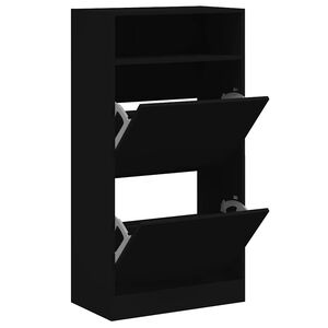 vidaXL Sapateira 60x34x116 cm derivados de madeira preto