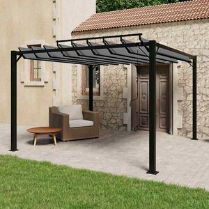 vidaXL Gazebo c/ telhado de persiana 3x3 m tecido antracite e alum&iacute;nio