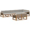 vidaXL Conjunto de Sof&aacute;s para Exterior 8 pcs Natural e Cinza claro