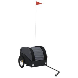 vidaXL Reboque para bicicleta 30 kg ferro preto