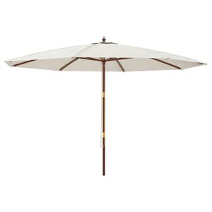 vidaXL Guarda-sol de jardim com poste de madeira 400x273 cm cor areia