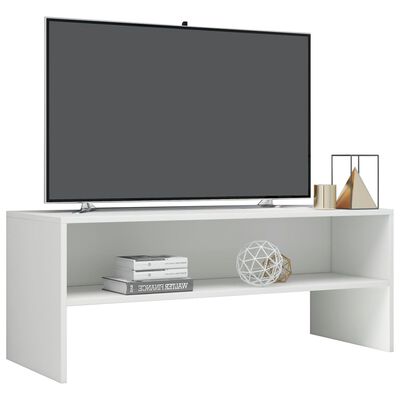 vidaXL Móvel para TV 100x40x40cm derivados de madeira branco brilhante