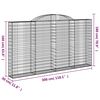 vidaXL Cestos gabi&atilde;o arqueados 11 pcs 300x30x160/180 ferro galvanizado