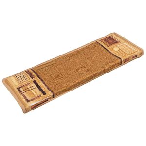 vidaXL Tapetes de escada autoadesivos 15 pcs 65x21x4 cm bege