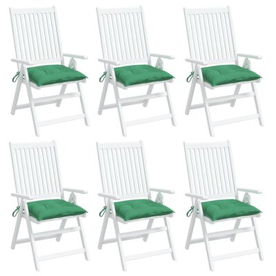 vidaXL Almofadões de cadeira 6 pcs 40x40x7 cm tecido oxford verde