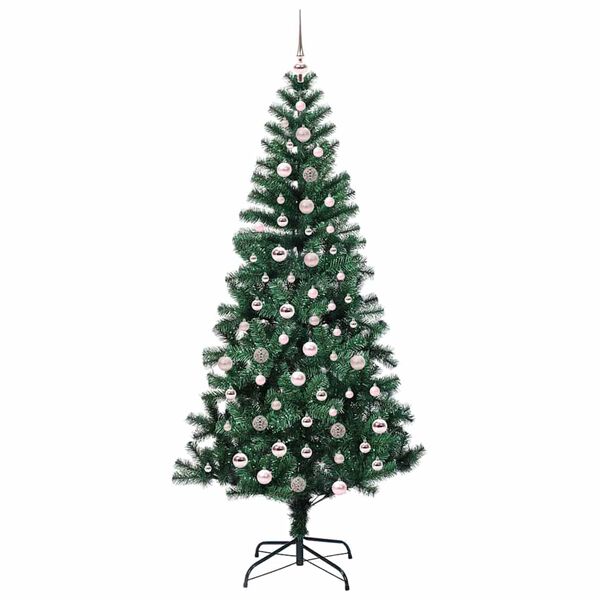 vidaXL &Aacute;rvore de Natal Artificial Pr&eacute;-iluminada Verde 240 cm