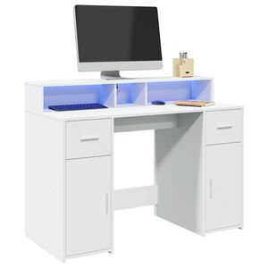 vidaXL Secret&aacute;ria c/ luzes LED 120x55x91cm derivados de madeira branco