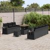 vidaXL Conjunto de Sof&aacute; de Jardim com almofada 10 pcs Preto vime PE