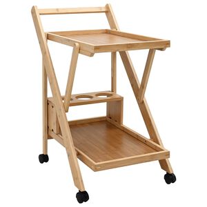 vidaXL Carrinho de Cozinha com Rodas Marrom Claro 65 x 40,5 x 76,5 cm