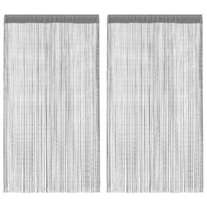 vidaXL Cortinas de corda 2 pe&ccedil;as antracite 140x250 cm