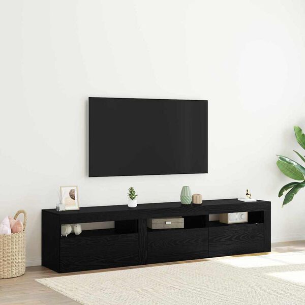 vidaXL Gabinete para TV 2 pcs Carvalho Preto 180 x 35 x 40 cm