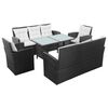 vidaXL 5 pcs conjunto lounge de jardim c/ almofadões vime PE preto
