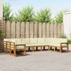 vidaXL Conjunto de Sof&aacute;s para Exterior 10 pcs Natural e Creme