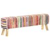 vidaXL Banco tecido chindi 160 cm multicor