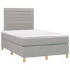 vidaXL Cama box spring c/ colch&atilde;o e LED 120x200 cm tecido cinza-claro