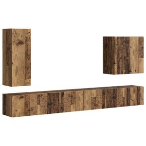 vidaXL Conjunto de Gabinete de Parede para TV 6 pcs Madeira Antiga