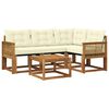 vidaXL Conjunto de Sof&aacute;s para Exterior 5 pcs Natural e Creme