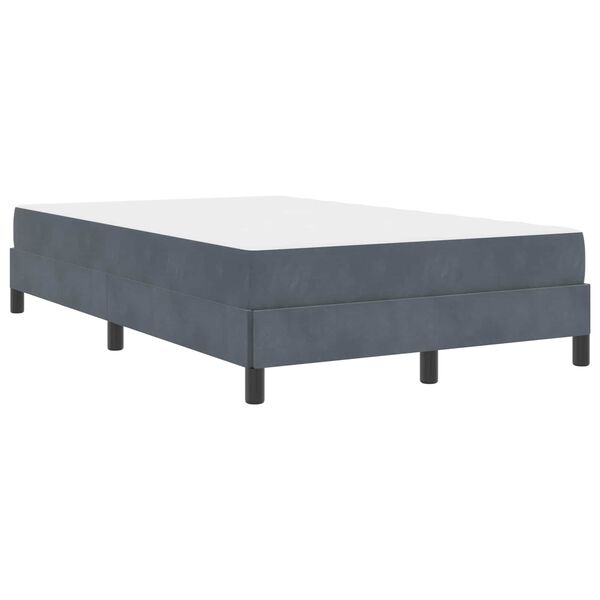 vidaXL Cama Box com colch&atilde;o Cinza Escuro 120 x 200 cm tecido