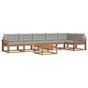 vidaXL Conjunto de Sof&aacute;s para Exterior 7 pcs Cinza Natural e Claro