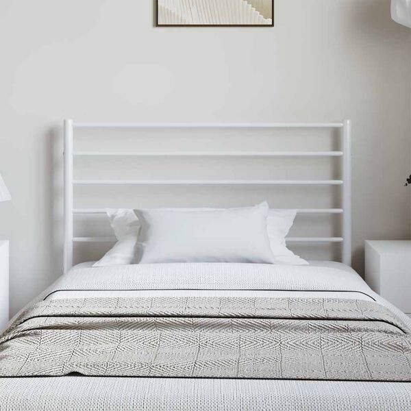 vidaXL Cabeceira de cama 100 cm metal branco