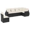 vidaXL 6 pcs conjunto sof&aacute;s de jardim c/ almofad&otilde;es vime PE preto