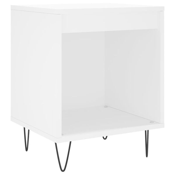 vidaXL Mesa de cabeceira 40x35x50 cm derivados de madeira branco