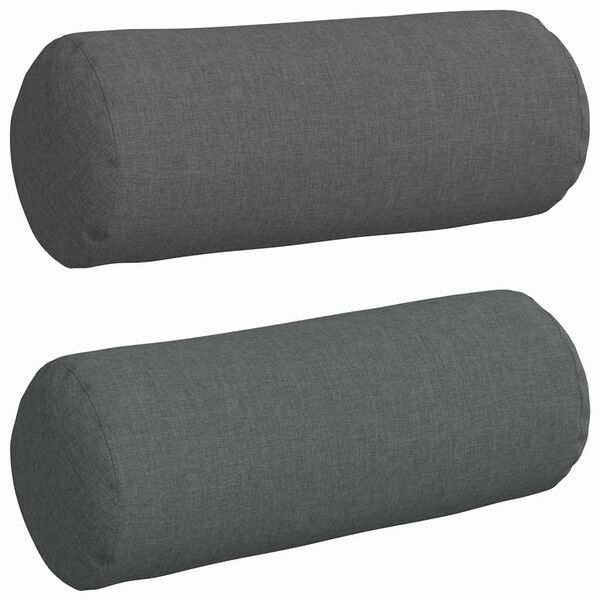 vidaXL Almofadas de Apoio 2 pcs Cinza Escuro &Oslash; 15 x 40 cm tecido
